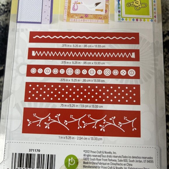 Cuttlebug JUST MY TYPE 5 Embossing Borders Zig Zag Squiggle Dots Buttons - Picture 7 of 8